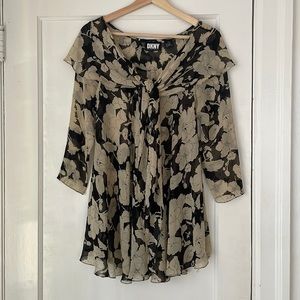 Vintage DKNY Donna Karan sheer silk chiffon blouse